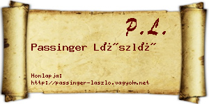 Passinger László névjegykártya